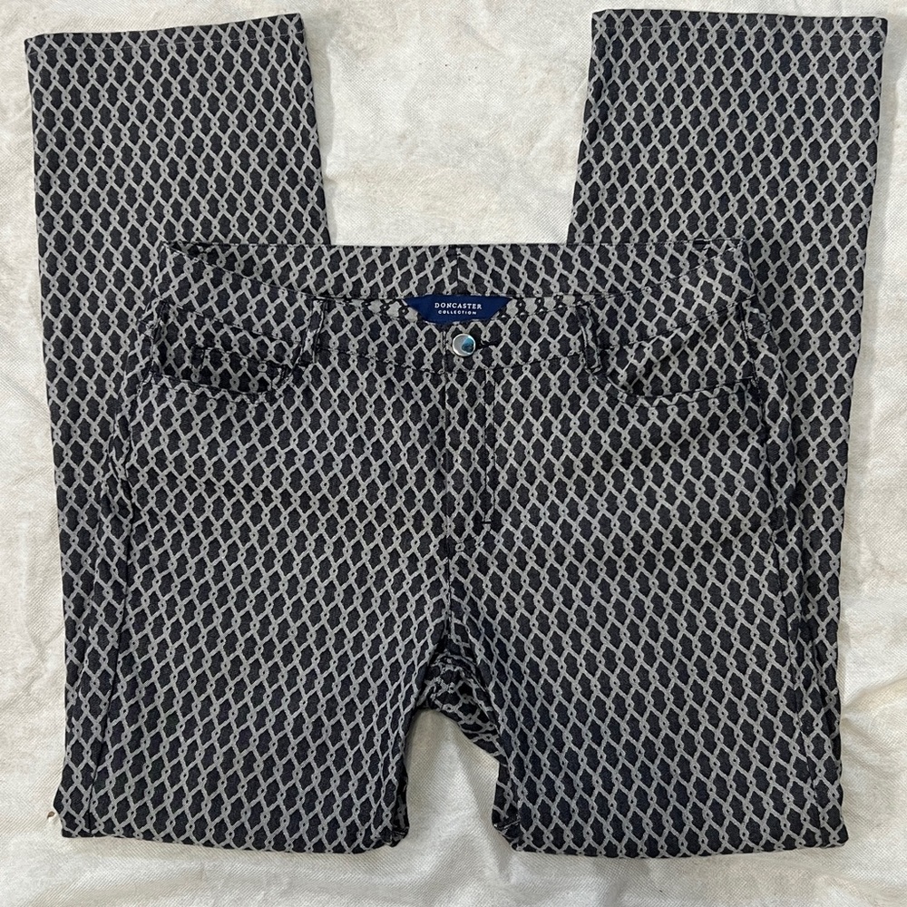 Doncaster Collection Vintage Size 10 Jean Denim Dress Geometric Chainlink Design